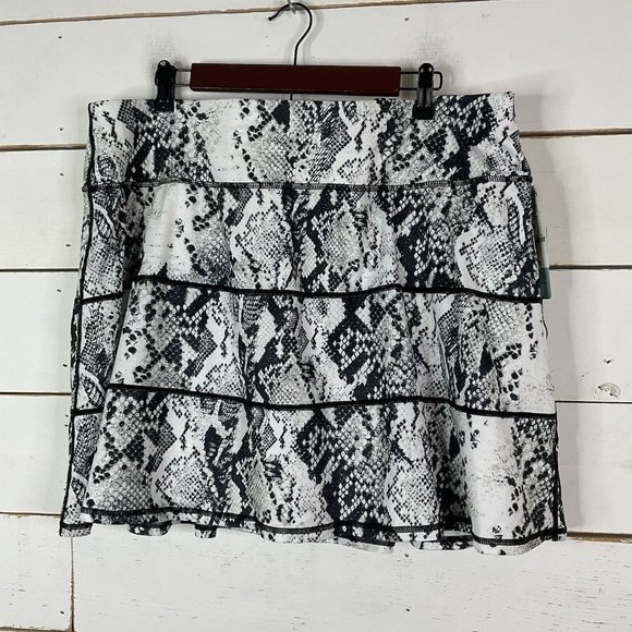 New Ideology Skort Tiered Activewear Snakeskin Print Women's Plus 2X - Picture 1 of 8